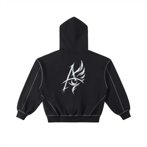 A.L.I.A.S LAND Stitched Boxy Zip Hoodie
